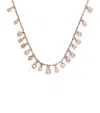 Shay Rose Gold And Diamond Mixed Bezel Drop Necklace In Rose Gold