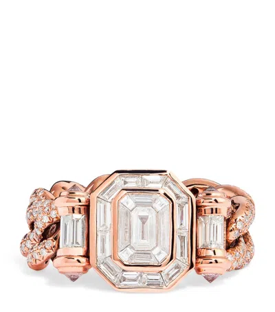 Shay Rose Gold And Diamond Pavé Link Ring