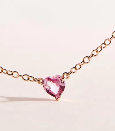 Shay Rose Gold And Pink Sapphire Baby Heart Necklace