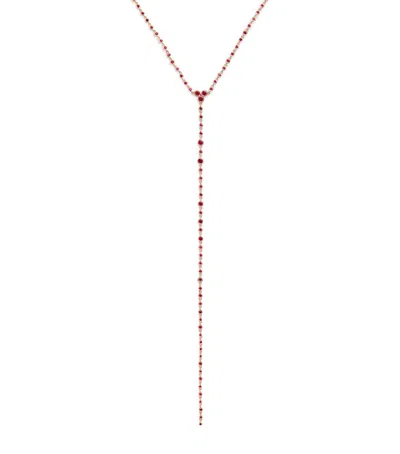 Shay Rose Gold And Pink Sapphire Infinity Y Lariat Necklace