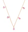 Shay Rose Gold And Pink Sapphire Pear Drop Necklace In Rose Gold