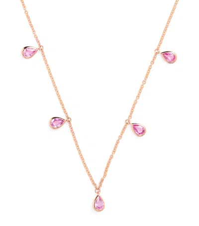 Shay Rose Gold And Pink Sapphire Pear Drop Necklace