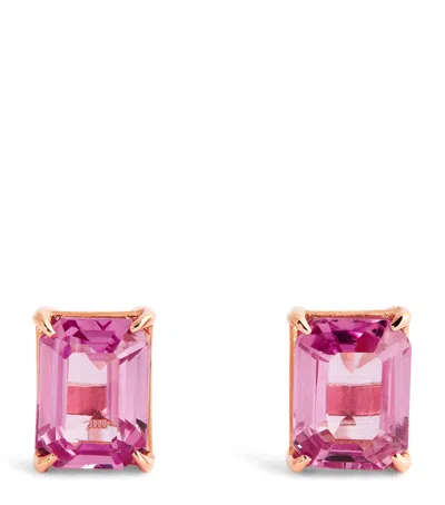 Shay Rose Gold And Pink Sapphire Stud Earrings