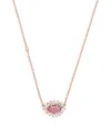 Shay Rose Gold, Diamond And Pink Sapphire Evil Eye Necklace In Rose Gold