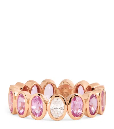 Shay Rose Gold, Diamond And Sapphire Eternity Ring