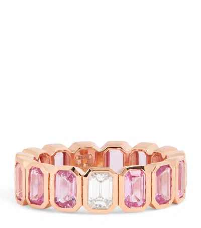 Shay Rose Gold, Diamond And Sapphire Eternity Ring