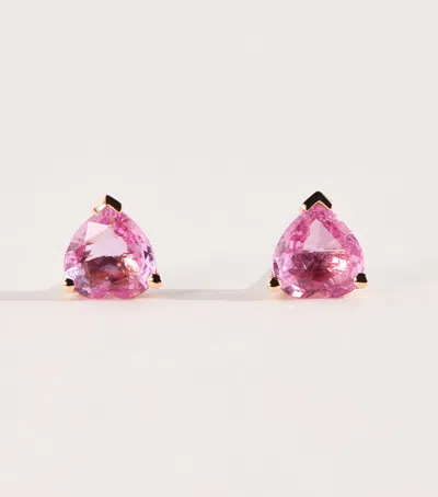 Shay Rose Gold, Diamond And Sapphire Teardrop Halo Stud Earrings