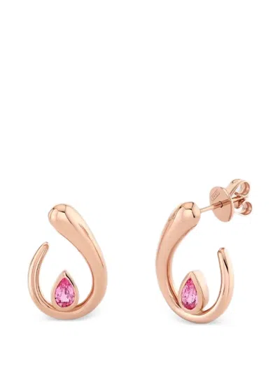Shay Sapphire Loop Earrings In Pink