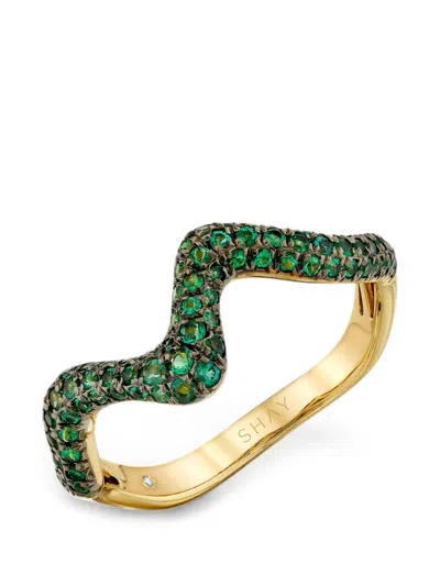 Shay Wave Emerald Ring In Red