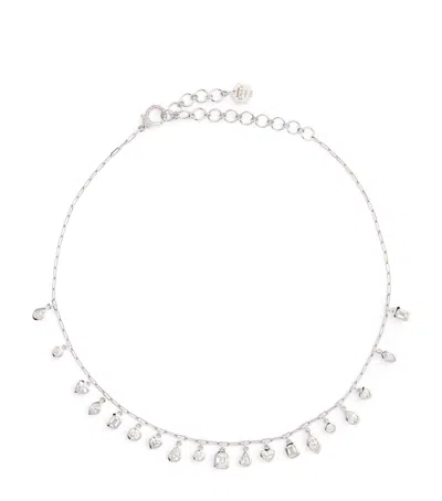Shay White Gold And Diamond Bezel Necklace