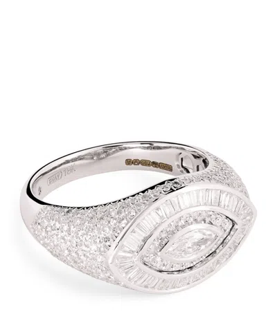 Shay White Gold And Diamond Evil Eye Ring
