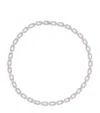 SHAY SHAY WHITE GOLD AND DIAMOND GEO FLAT LINK CHAIN NECKLACE