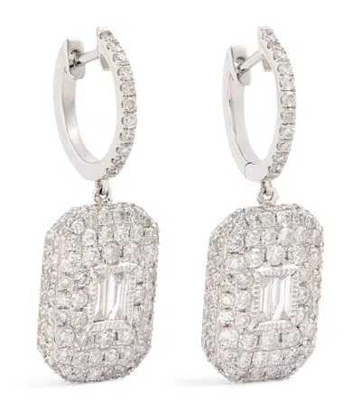 Shay White Gold And Diamond New Modern Drop Earrings