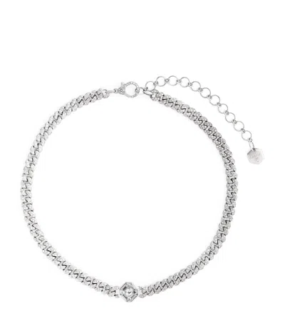 Shay White Gold And Diamond Radiant Illusion Choker In Metallic