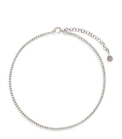 Shay White Gold And Diamond Threads Tennis Choker