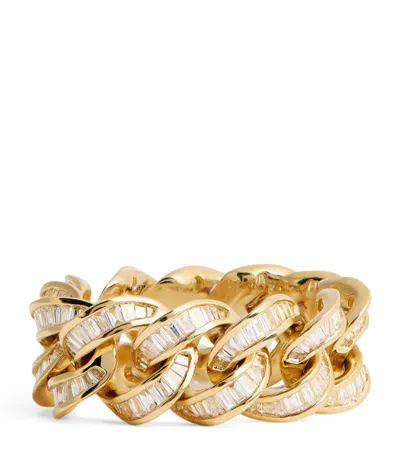 Shay Yellow Gold And Diamond Baguette Ring