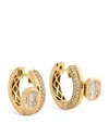 Shay Yellow Gold And Diamond Floating Bezel Huggie Earrings In Gold