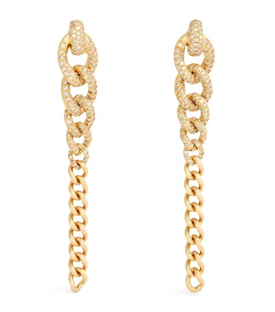 Shay Yellow Gold And Diamond Links Earrings