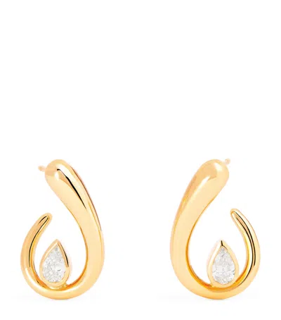 Shay Yellow Gold And Diamond Loop Earrings