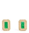 Shay Yellow Gold And Emerald And Diamond Stud Earrings In Gold