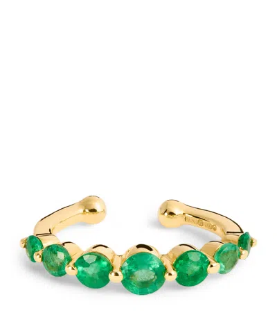 Shay Yellow Gold And Emerald Ear Cuff