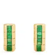 Shay Yellow Gold And Emerald Huggie Earrings In Gold