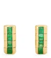 Shay Yellow Gold And Emerald Huggie Earrings In Gold