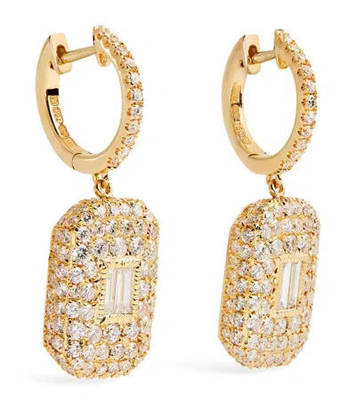 Shay Yellow Gold And Pavé Diamond Drop Earrings