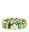 Shay Yellow Gold, Diamond And Emerald Eternity Ring In Gold