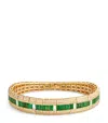 Shay Yellow Gold, Diamond And Emerald Stretch Bracelet In Gold