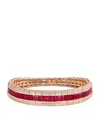 Shay Yellow Gold, Diamond And Ruby Pavé Stretch Bracelet In Gold