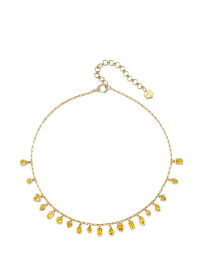 Shay Yellow Sapphire Citrine Drop Necklace In Gold