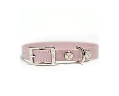 Shaya Pets Leather Adjustable & Water Resistant Dog Collar In Pink