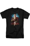 Shazam Movie Blowing Up Short Sleeve Adult Tall Tee / T-shirt In Black
