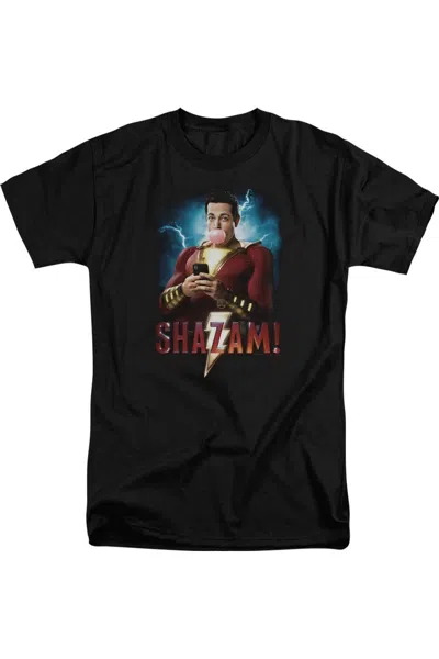 Shazam Movie Blowing Up Short Sleeve Adult Tall Tee / T-shirt In Black