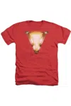 Shazam Movie Bolt Adult Heather Tee / T-shirt In Red