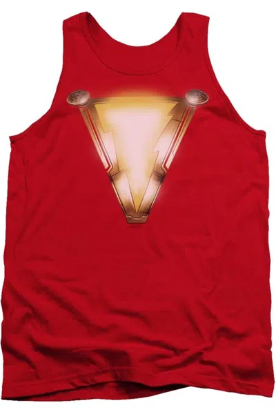 Shazam Movie Bolt Adult Tank Top In Red
