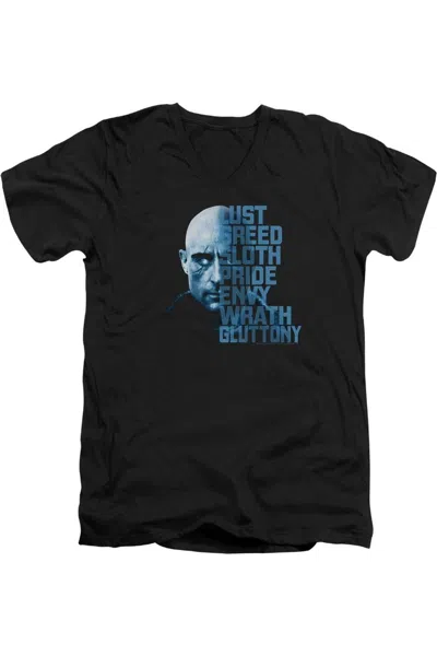 Shazam Movie Evil Sivana Short Sleeve Adult V Neck Premium Cotton Tee / T-shirt In Black