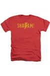 Shazam Movie Flat Logo Adult Heather Tee / T-shirt In Red