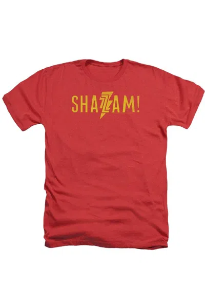 Shazam Movie Flat Logo Adult Heather Tee / T-shirt In Red