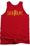 Shazam Movie Flat Logo Adult Tank Top In Red