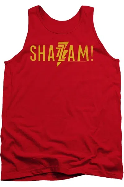 Shazam Movie Flat Logo Adult Tank Top In Red