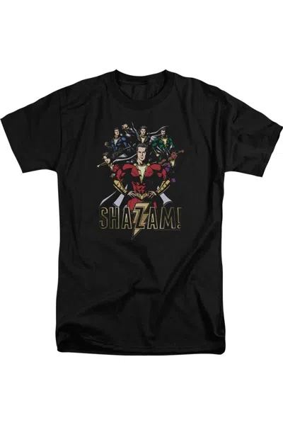 Shazam Movie Group Of Heroes Short Sleeve Adult Tall Tee / T-shirt In Black