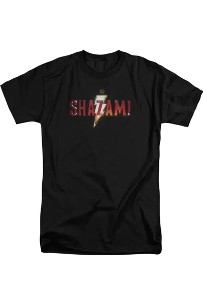 Shazam Movie Shazam Logo Short Sleeve Adult Tall Tee / T-shirt In Black