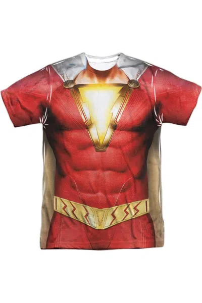 Shazam Movie Shazam Uniform Short Sleeve Adult Poly Crew Tee / T-shirt In White