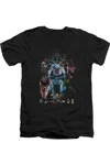 Shazam Movie Sins Short Sleeve Adult V Neck Premium Cotton Tee / T-shirt In Black