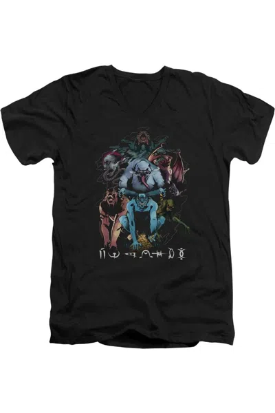 Shazam Movie Sins Short Sleeve Adult V Neck Premium Cotton Tee / T-shirt In Black