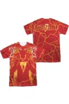 Shazam Movie Whats Inside Sub (front/back Print) Short Sleeve Adult Poly Crew Tee / T-shirt In Red