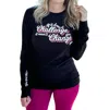 She Shed Challenge Sweater In Black In Blue