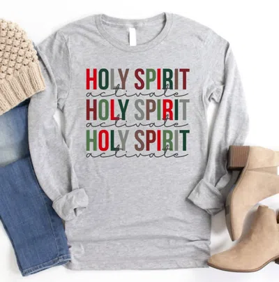 She Shed Holy Spirit Activate Tee In Grey In Gray